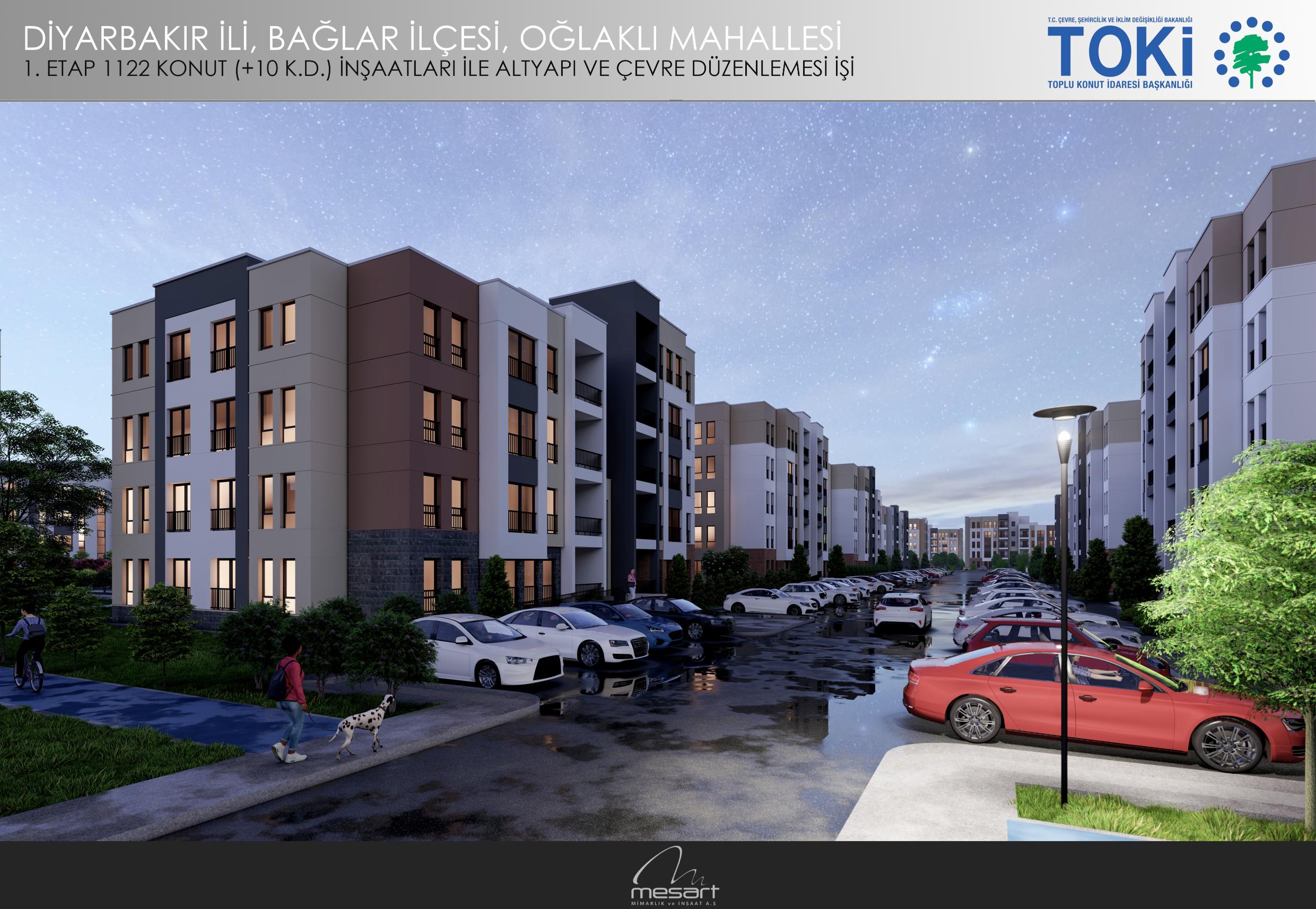 Diyarbakır İli Bağlar İlçesi Oğlaklı Mahallesi 1.Etap 1122 Adet Konut İnşaatı